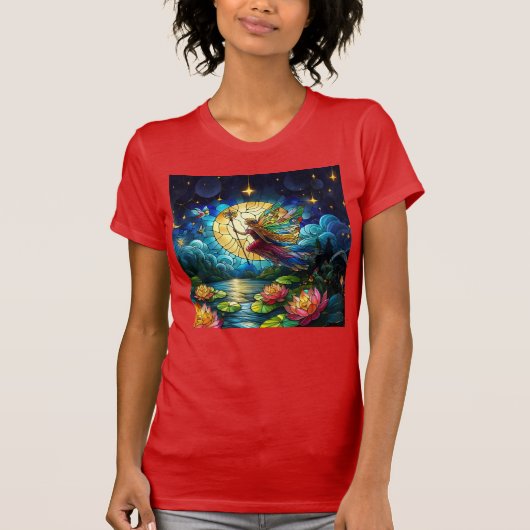 Stained Glass Moonlight Flight Fairy T-Shirt (Vorderseite)