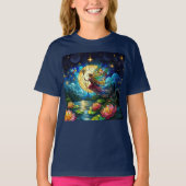 Stained Glass Moonlight Flight Fairy  T-Shirt (Vorderseite)