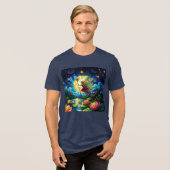 Stained Glass Moonlight Flight Fairy  Tri-Blend Shirt (Vorderseite voll)