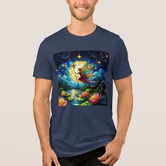 Stained Glass Moonlight Flight Fairy Tri-Blend Shirt (Vorderseite)