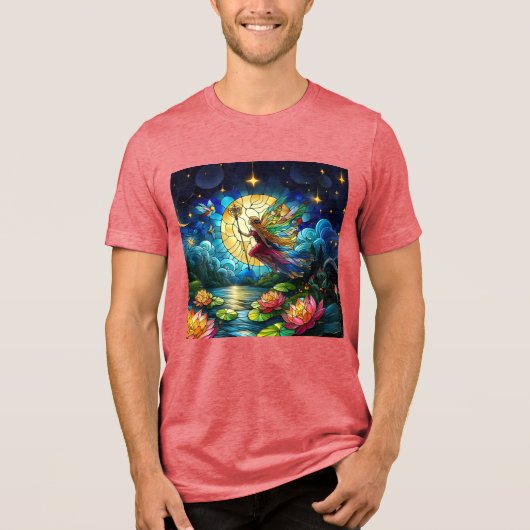 Stained Glass Moonlight Flight Fairy Tri-Blend Shirt (Vorderseite)