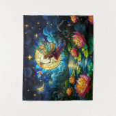 Stained Glass Moonlight Flight Fairy  Wandteppich (Vorderseite)