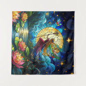 Stained Glass Moonlight Flight Fairy  Wandteppich (Vorderseite (Horizontal))