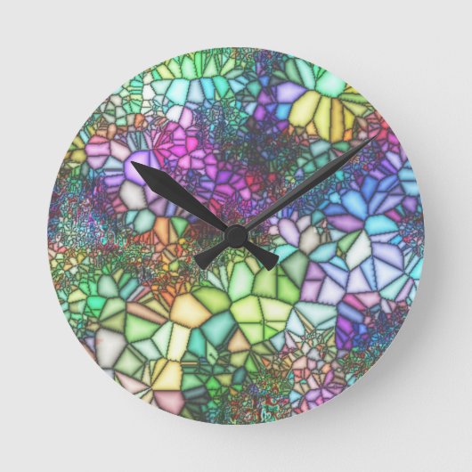 Stained Glass Mosaic Runde Wanduhr (Vorderseite)
