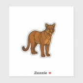 Stained Glass Mountain Lion Sticker (Blatt)