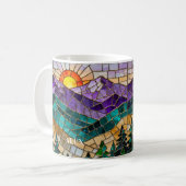 Stained Glass Mountain Sunrise Mug - Nature Art Co Kaffeetasse (Vorderseite Links)