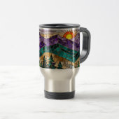 Stained Glass Mountain Sunrise Mug  Reisebecher (VorderseiteRechts)