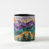 Stained Glass Mountain Sunrise Mug  Tasse (Zentrum)