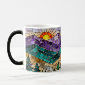 Stained Glass Mountain Sunrise Mug  Verwandlungstasse (Links)