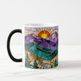 Stained Glass Mountain Sunrise Mug Verwandlungstasse