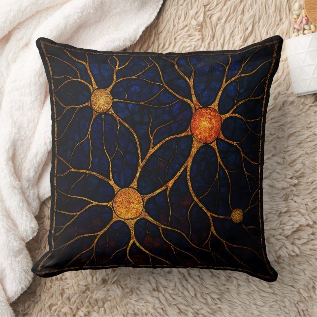 "Stained Glass Neural Network Throw Pillow" Kissen (Decke)