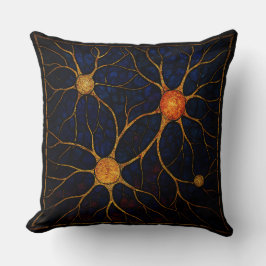 "Stained Glass Neural Network Throw Pillow" Kissen