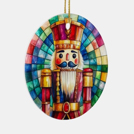 Stained Glass Nutcracker Personalized Christmas Keramik Ornament (Rechts)