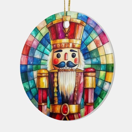 Stained Glass Nutcracker Personalized Christmas Keramik Ornament (Links)
