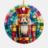 Stained Glass Nutcracker Personalized Christmas Keramik Ornament (Hinten)