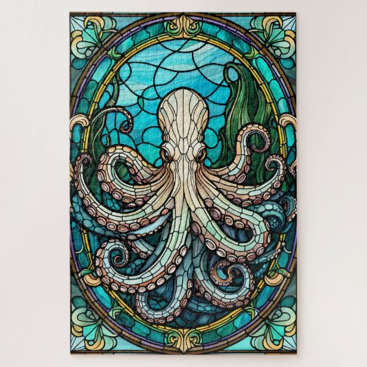 Stained Glass Octopus Jigsaw Puzzle (Vertikal)