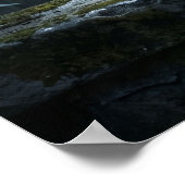 Stained Glass Owl Moonlight Poster (Ecke)