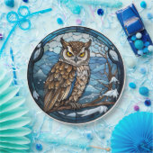 Stained Glass Owl Pappteller (Party)