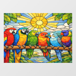 Stained-Glass Parrots Home Window Cling Fensteraufkleber
