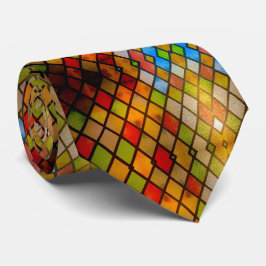 Stained Glass Pattern Church Tie Krawatte