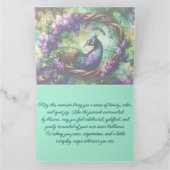 Stained Glass Peacock Floral Wreath Art Karte (Innenseite)