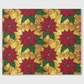 Stained Glass Poinsettia Elegant Christmas Geschenkpapier (Flach)