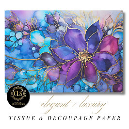 Stained Glass Purple Blue Florals Luxe Aesthetics Seidenpapier