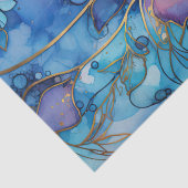 Stained Glass Purple Blue Florals Luxe Aesthetics Seidenpapier (Detail)