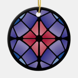 Stained Glass (Radial - Midnight) Keramik Ornament