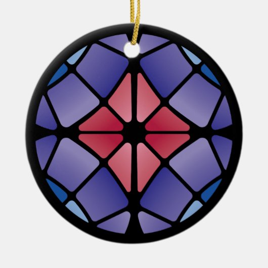 Stained Glass (Radial - Midnight) Keramik Ornament (Vorne)