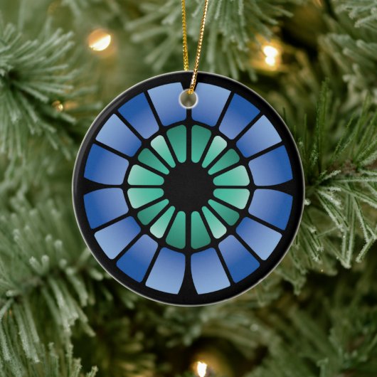 Stained Glass (Radial - Midnight) Keramik Ornament (Baum)