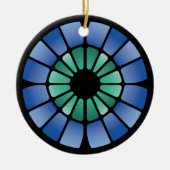Stained Glass (Radial - Midnight) Keramik Ornament (Vorne)