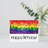 Stained Glass Rainbow - Birthday Card Postkarte (Stehend Vorderseite)