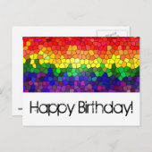 Stained Glass Rainbow - Birthday Card Postkarte (Vorne/Hinten)