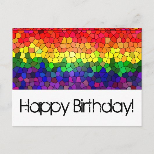 Stained Glass Rainbow - Birthday Card Postkarte (Vorderseite)