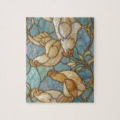 Stained Glass Roosters Elegant Chicken Farmhouse Puzzle (Vertikal)