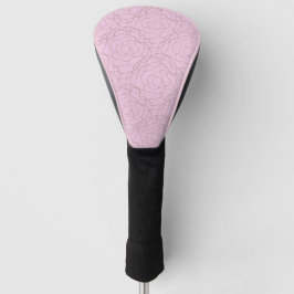 Stained Glass Rose: Gold Rose on Pink  Golf Headcover