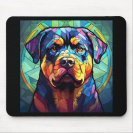 Stained Glass Rottweiler Mousepad