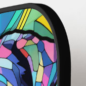 Stained Glass Rottweiler Pickleball Schläger (Linke Seite)