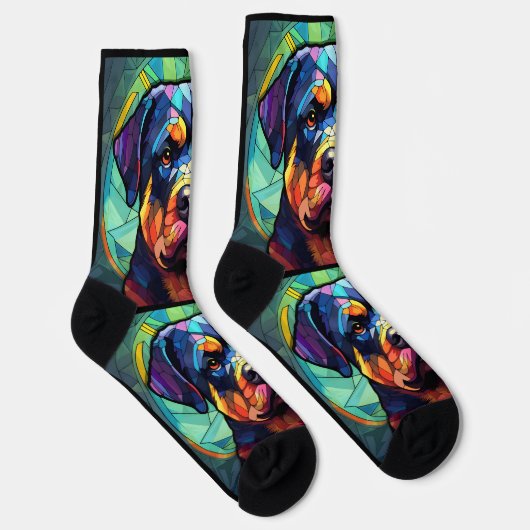 Stained Glass Rottweiler Socken (Rechts)