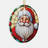 Stained Glass Santa Holiday Keramik Ornament (Rechts)