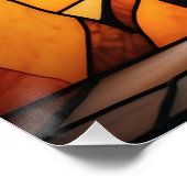 Stained Glass Scary Halloween Jack-O-Lantern  Poster (Ecke)