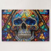 Stained Glass Skull Jigsaw Puzzle (Horizontal)