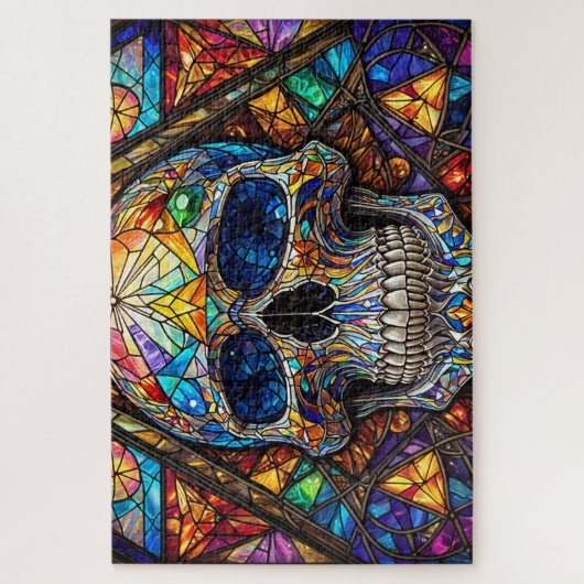 Stained Glass Skull Jigsaw Puzzle (Vertikal)