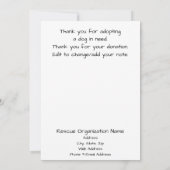 Stained Glass Style Animal Rescue Organization Dankeskarte (Rückseite)