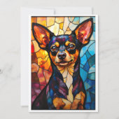 Stained Glass Style Chihuahua Dog Karte (Vorderseite)