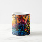 Stained Glass Style Christmas Tree with Sun Kaffeetasse (Mittel)