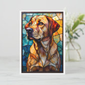 Stained Glass Style Labrador Retreiver Dog Flat Karte (Stehend Vorderseite)
