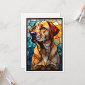 Stained Glass Style Labrador Retreiver Dog Flat Karte (Vorderseite/Rückseite Beispiel)
