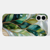 Stained Glass Style Leaf Aesthetic Phone Case (Rückseite (Horizontal))